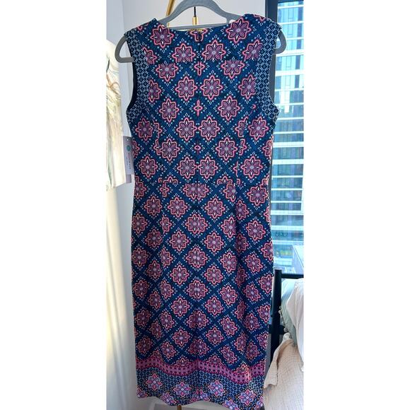 Maggy London | Geometric Print Sleeveless Midi Dress | New With Tags | Size 4 - Picture 2 of 4